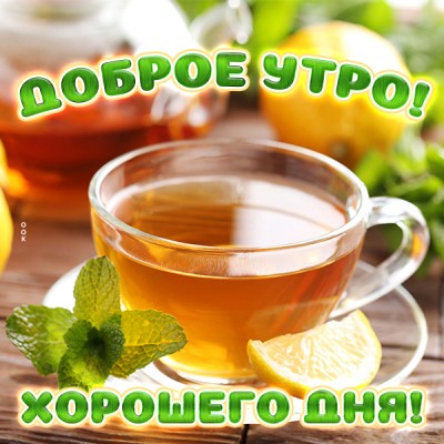 Картинка красивая картинка доброе утро с чаем с мятой