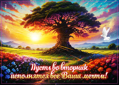 Postcard магическая открытка пусть во вторник исполнятся все ваши мечты