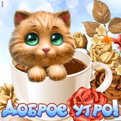 Картинка милая картинка доброе утро с котенком