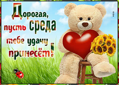 Postcard милая картинка пусть среда тебе удачу принесет