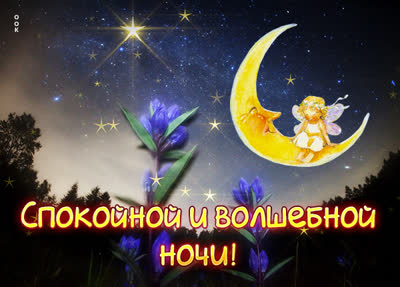Postcard милая картинка спокойной и волшебной ночи