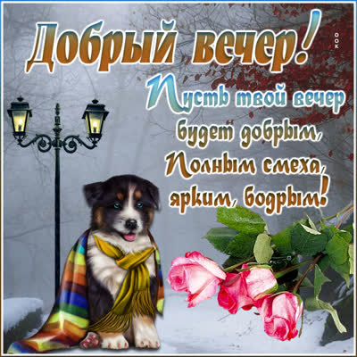 Picture милая открытка добрый вечер с зимой