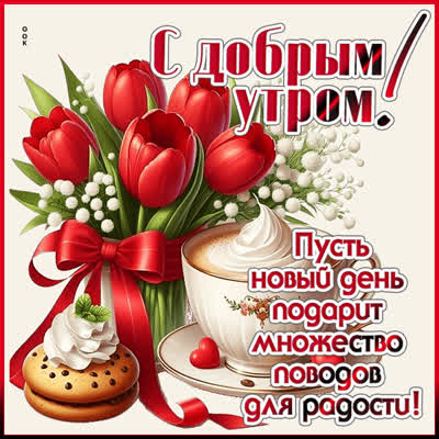 Postcard открытка доброе утро и чашечка вдохновения