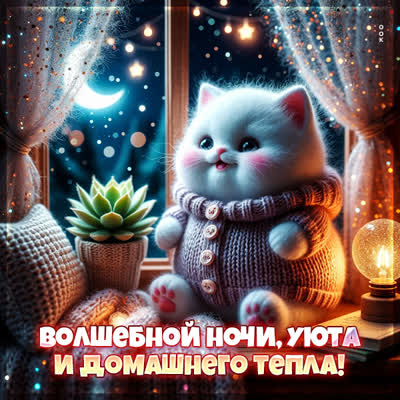 Postcard открытка домашнего тепла и уютной ночи