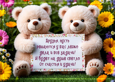 Postcard открытка друзья, пусть дела решаются легко