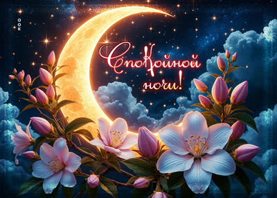 Postcard открытка и пусть ночь будет спокойной