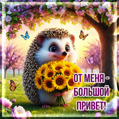 Postcard открытка от меня большой привет