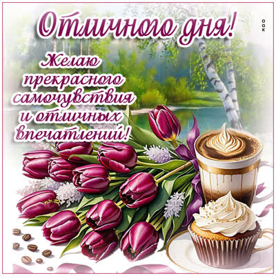 Picture открытка отличного дня с добром и улыбками