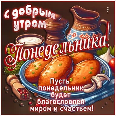 Postcard открытка понедельник с улыбкой и хорошим настроением