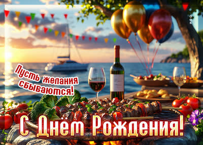 Postcard открытка с праздником, пусть желания сбываются
