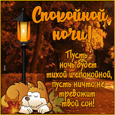 Postcard открытка спокойной ночи с осенью