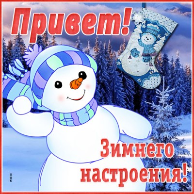 Открытка прикольная картинка зимний приветик