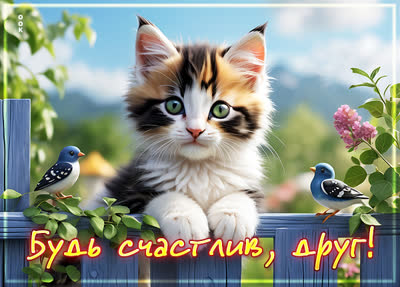 Postcard привлекательная открытка будь счастлив, друг