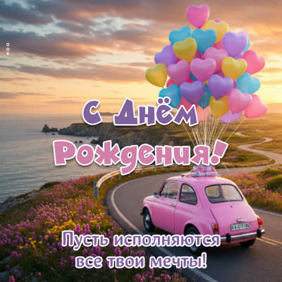 Postcard с днем рождения! пусть исполняются все твои мечты