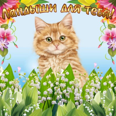Открытка с ландышами
