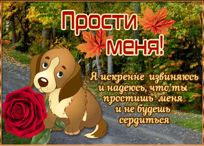 Picture трогательная открытка прости с осенью