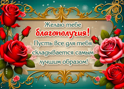 Picture вдохновляющая открытка желаю тебе благополучия