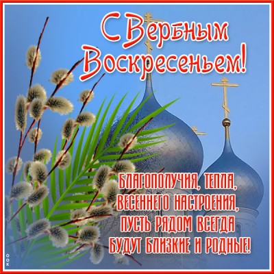 Открытка великолепная открытка вербное воскресенье