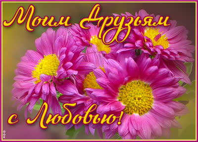 Postcard яркая картинка моим друзьям с любовью