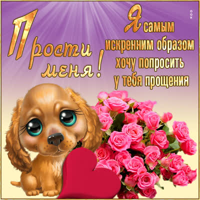Postcard яркая картинка прости меня