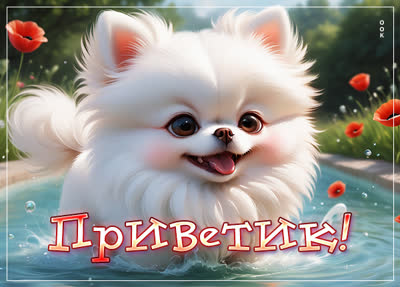 Postcard яркая открытка приветик