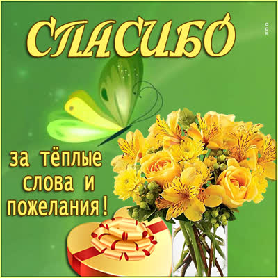 Postcard яркая открытка спасибо за теплые слова