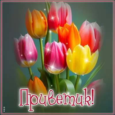 Postcard эффектная открытка приветик