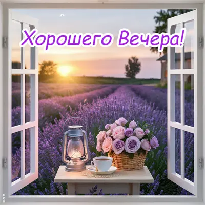 Postcard красочная открытка добрый вечер