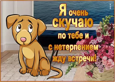 Postcard милая картинка очень скучаю