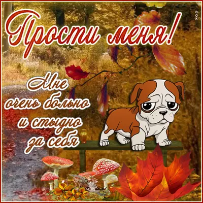 Postcard осенняя открытка прости