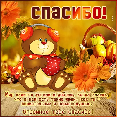 Postcard открытка благодарю за всё