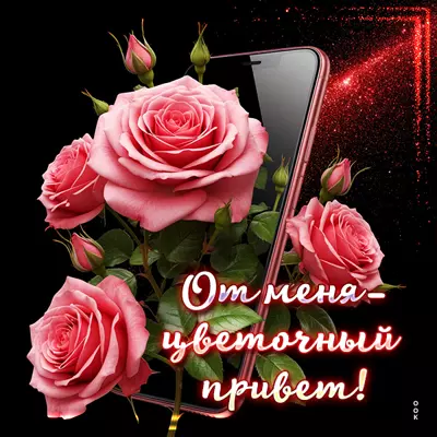 Postcard открытка от меня цветочный привет