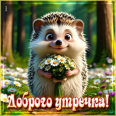 Postcard открытка с добрым утром от ежика