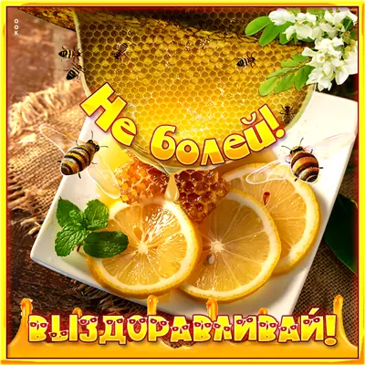 Picture открытка выздоравливай медом