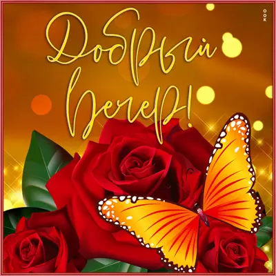 Postcard яркая открытка добрый вечер