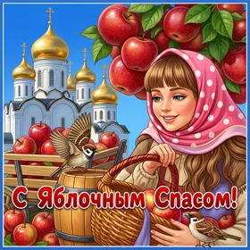 Открытка потрясающая открытка с яблочным спасом