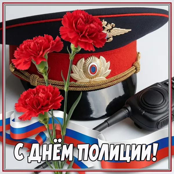Открытка стильная картинка с днём полиции (милиции)