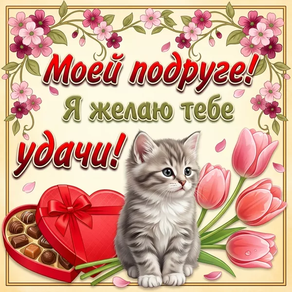 Открытка открытка любимой подружке