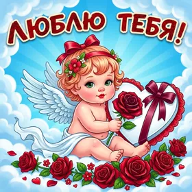 Postcard открытка я тебя люблю с ангелочком