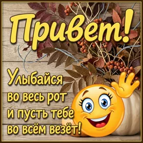 Picture картинка улыбайся во весь рот и пусть тебе во всем везет !
