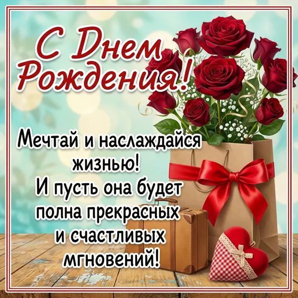 Picture милая откртыка мечтай и наслаждайся жизнью