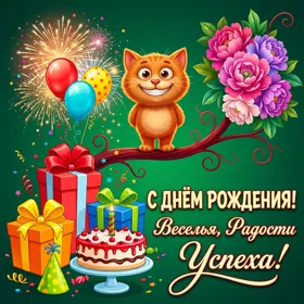 Postcard открытка веселья,радости ,успеха
