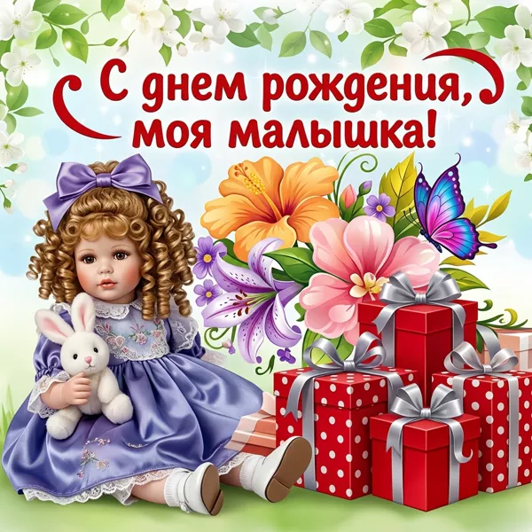 Картинка открытка с днем рождения маленькой девочке