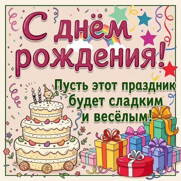 Postcard милая открытка пусть праздник будет сладким