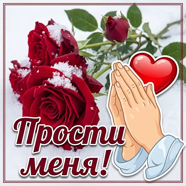 Postcard яркая открытка прости меня с цветами