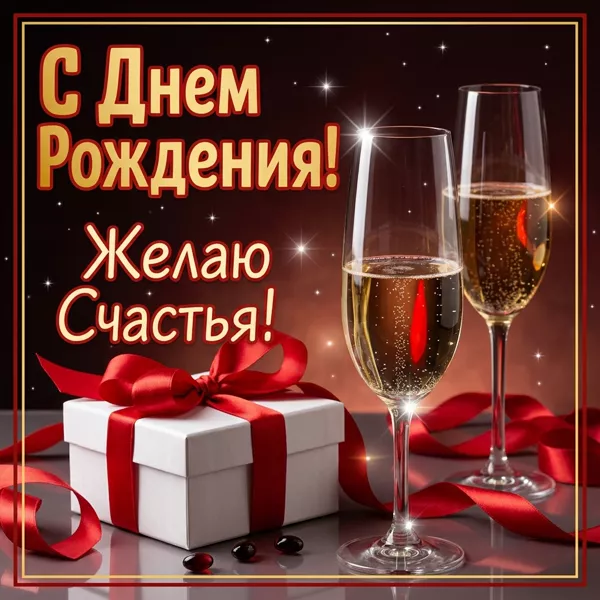 Postcard милая картинка с днем рождения желаю счастья
