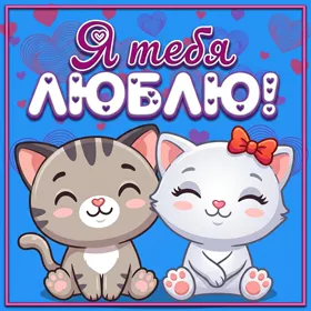 Postcard милая открытка я тебя люблю с котиками