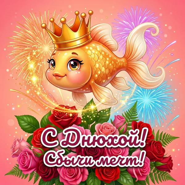 Postcard смешная картинка с днюхой сбычи мечт