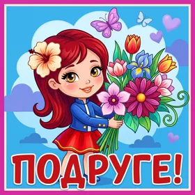 Postcard яркая открытка подруге