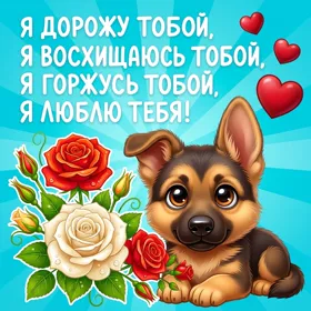 Postcard очаровательная картинка я тебя люблю